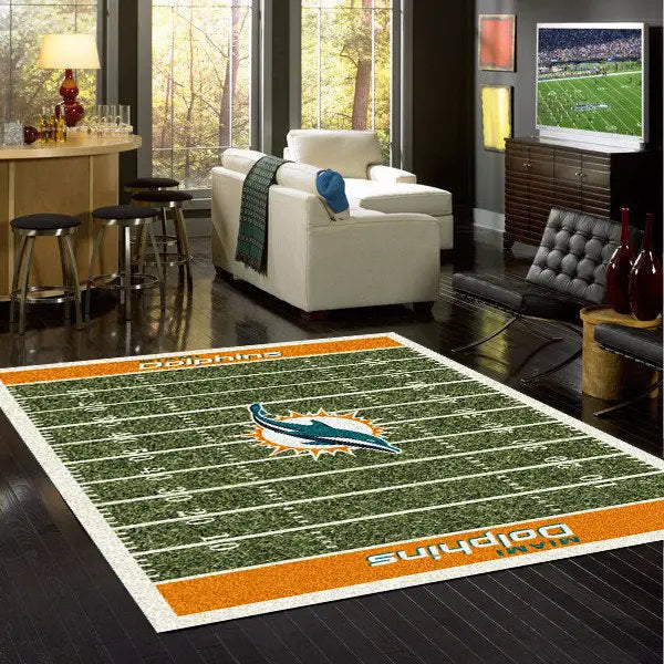 Miami Dolphins NFL Football Field Rug  NFL Area Rug - Fan Rugs