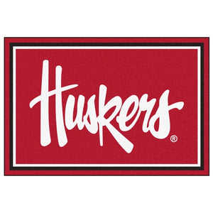 University of Nebraska - Huskers Plush Rug  College Area Rug - Fan Rugs