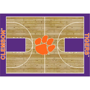 Clemson University Basketball Court Rug