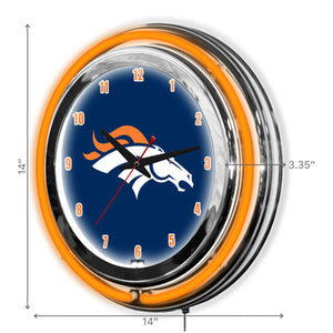 Denver Broncos 14in Neon Clock
