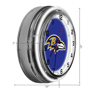 Baltimore Ravens 18in Neon Clock