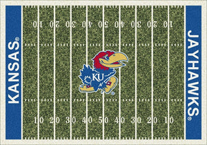 Kansas University Football Field Rug  College Area Rug - Fan Rugs