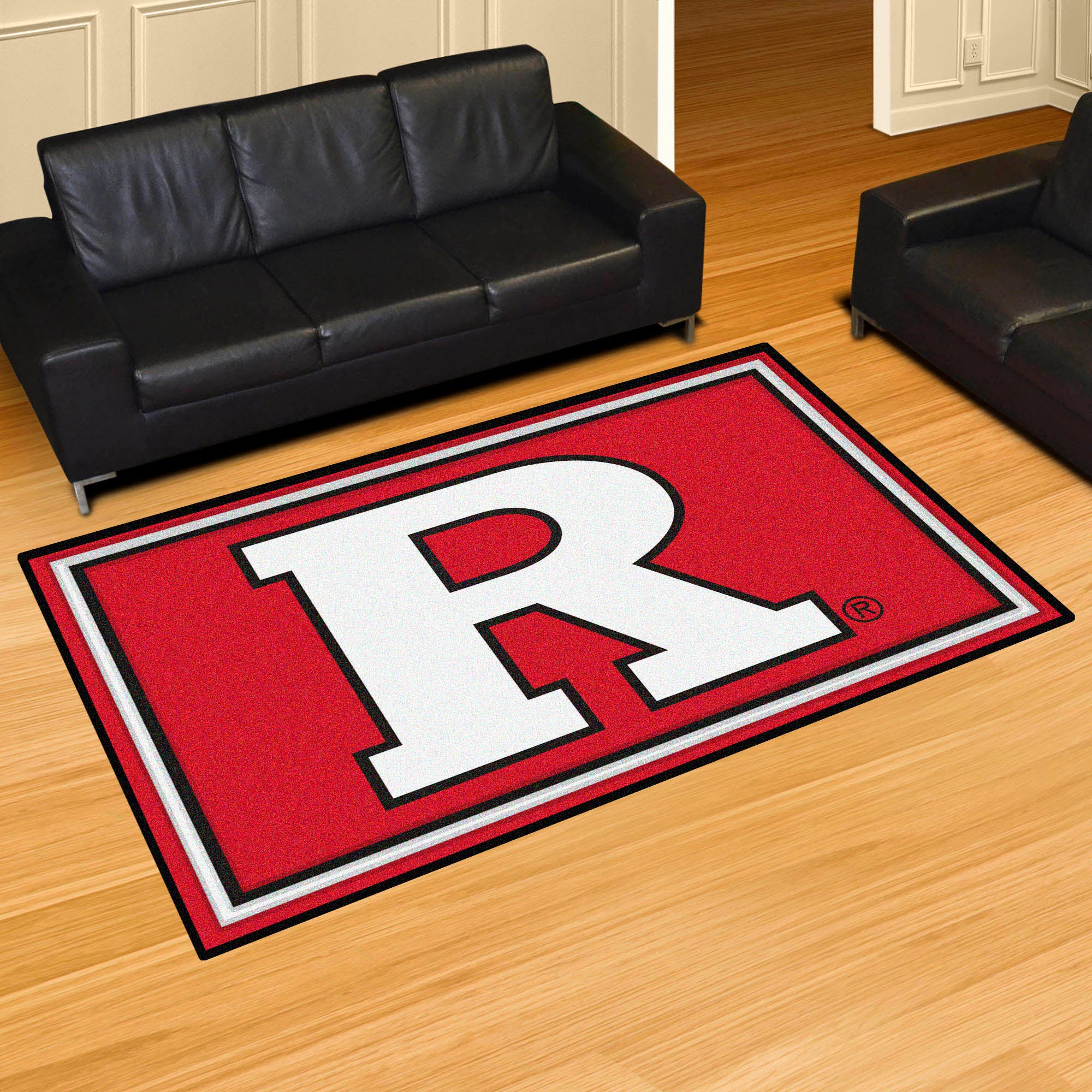 Rutgers University Plush Rug  College Area Rug - Fan Rugs