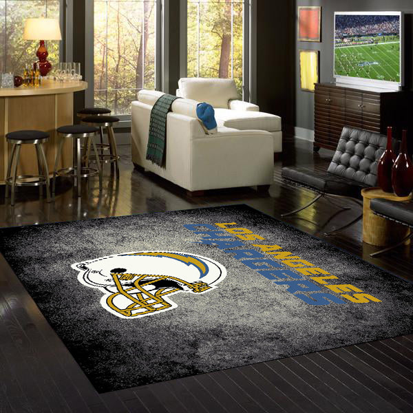 Los Angeles Chargers NFL Team Distressed Rug  NFL Area Rug - Fan Rugs