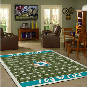 Miami Dolphins NFL Football Field Rug