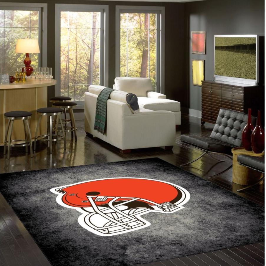 Cleveland Browns NFL Team Distressed Rug