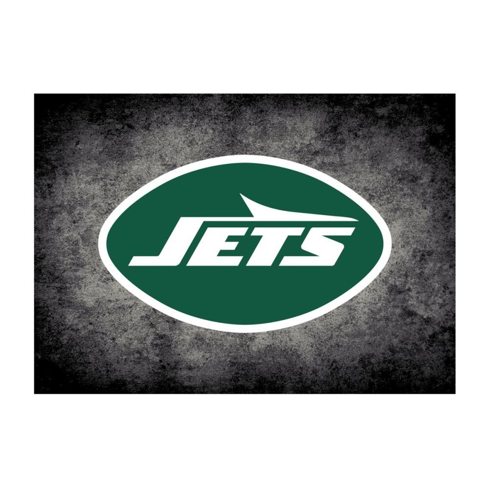 New York Jets NFL Team Distressed Rug