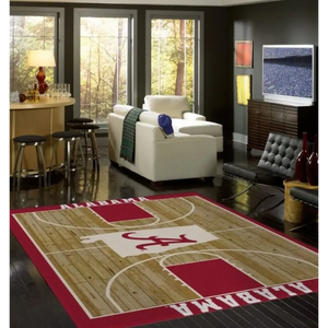 Alabama University Basketball Court Rug - College Area Rug