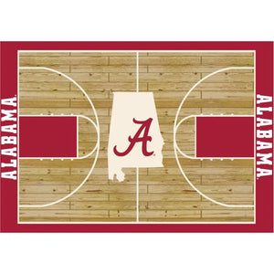 Alabama University Basketball Court Rug - College Area Rug