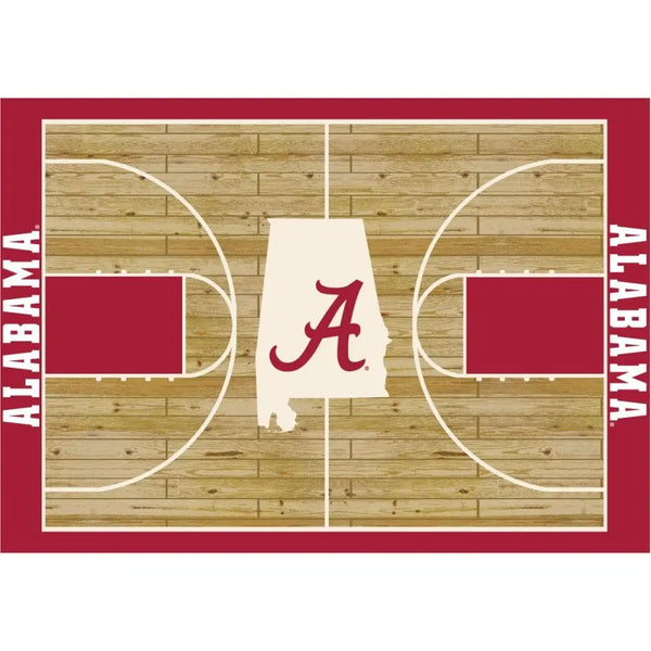 Alabama University Basketball Court Rug - Fan Rugs