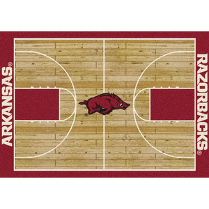 Arkansas University Basketball Court Rug  College Area Rug - Fan Rugs