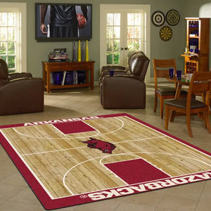 Arkansas University Basketball Court Rug  College Area Rug - Fan Rugs