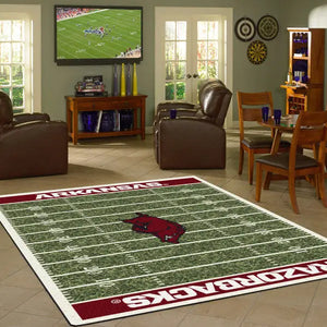 Arkansas University Football Field Rug  College Area Rug - Fan Rugs