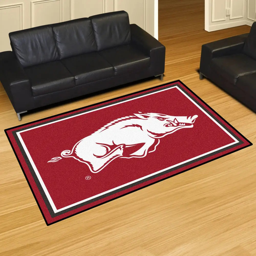 Arkansas University Plush Rug  College Area Rug - Fan Rugs