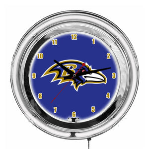 Baltimore Ravens 14in Neon Clock - neon clock