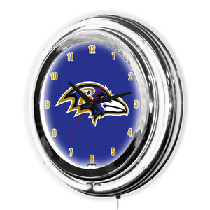 Baltimore Ravens 14in Neon Clock - neon clock