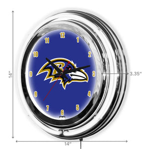 Baltimore Ravens 14in Neon Clock - neon clock