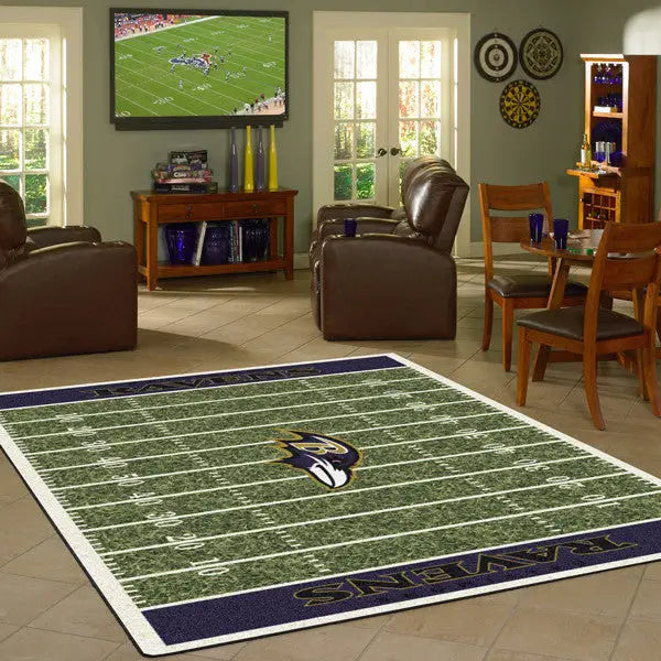 Baltimore Ravens NFL Football Field Rug  NFL Area Rug - Fan Rugs