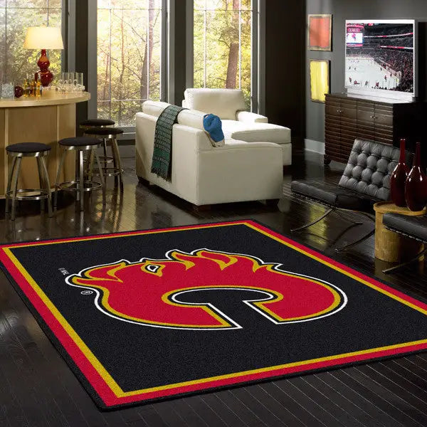 Calgary Flames NHL Team Spirit Rug  NHL Area Rug - Fan Rugs