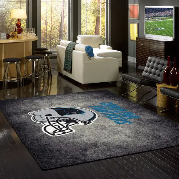 Carolina Panthers NFL Team Distressed Rug  NFL Area Rug - Fan Rugs