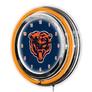 Chicago Bears 14in Neon Clock - neon clock