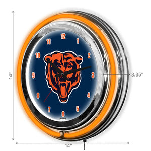 Chicago Bears 14in Neon Clock - neon clock