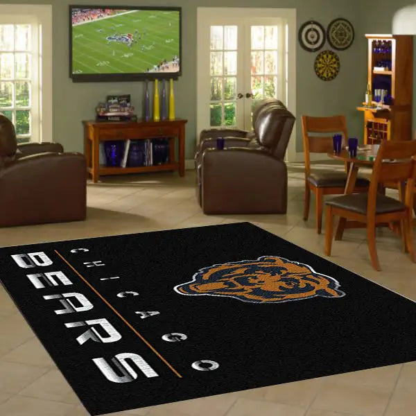 Chicago Bears Chrome Area Rug  NFL Area Rug - Fan Rugs