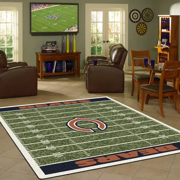 Chicago Bears NFL Football Field Rug  NFL Area Rug - Fan Rugs