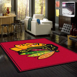 Chicago Blackhawks NHL Team Spirit Rug  NHL Area Rug - Fan Rugs