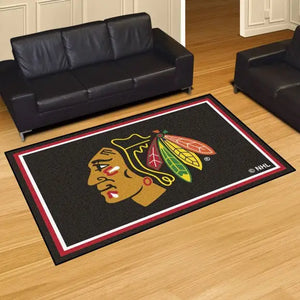 Chicago Blackhawks Plush Rug - 4’x6’ (44’’x71’’) - NHL Area Rug