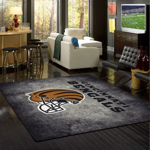 Cincinnati Bengals NFL Team Distressed Rug  NFL Area Rug - Fan Rugs