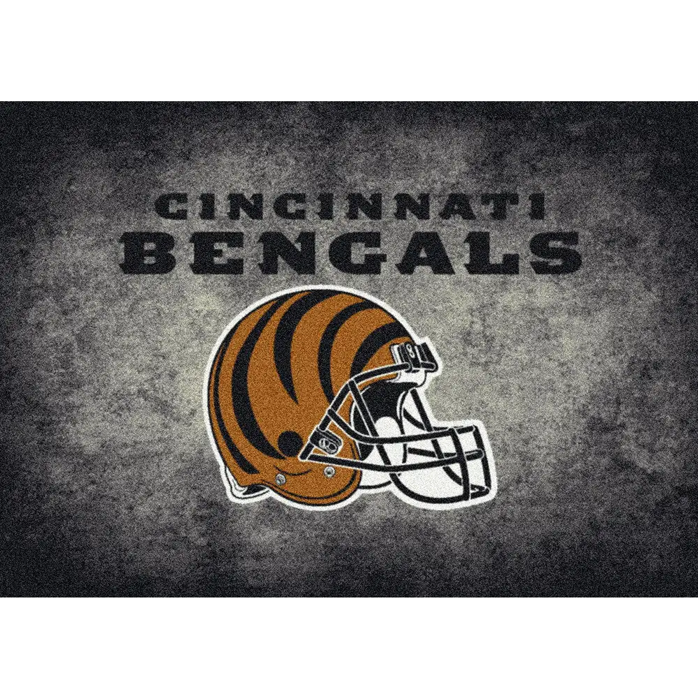 Cincinnati Bengals NFL Team Distressed Rug  NFL Area Rug - Fan Rugs