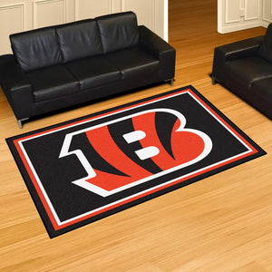 Cincinnati Bengals Plush Rug - 5’ x 8’ (59.5’’x88’’) - NFL Area Rug