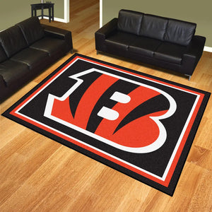 Cincinnati Bengals Plush Rug - 8’ x 10’ (87’’x117’’) - NFL Area Rug