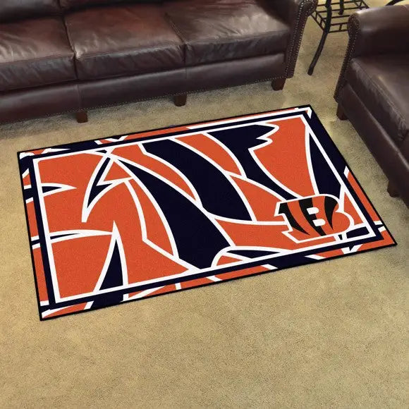 Cincinnati Bengals X-Fit 4x6 Plush Rug  NFL Area Rug - Fan Rugs