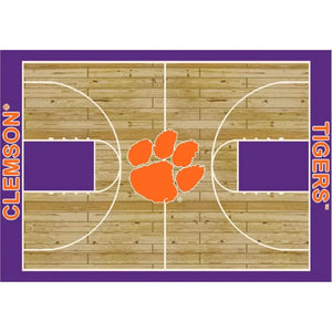 Clemson University Basketball Court Rug - College Area Rug