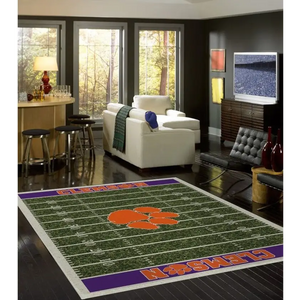 Clemson University Football Field Rug - College Area Rug