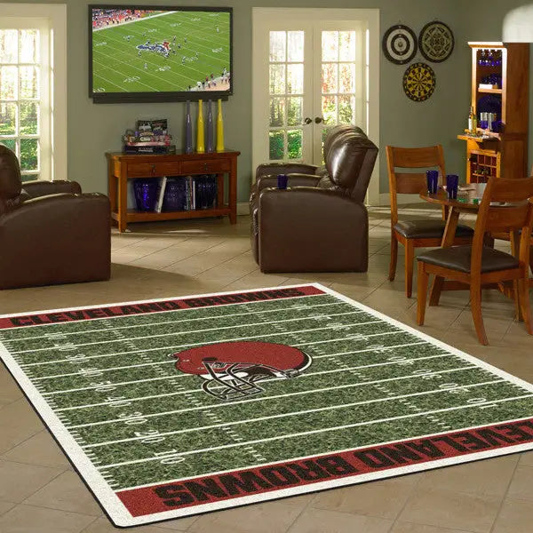 Cu Football Rug Cleveland Browns NFL Football Field Rug - Fan Rugs
