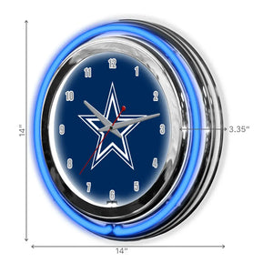 Dallas Cowboys 14in Neon Clock - neon clock