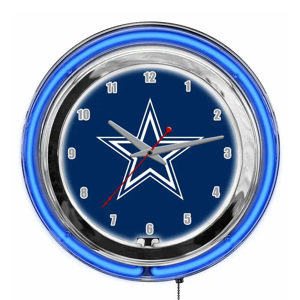 Dallas Cowboys 14in Neon Clock - neon clock