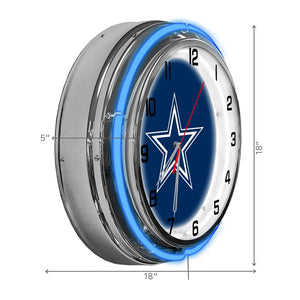 Dallas Cowboys 18in Neon Clock - neon clock