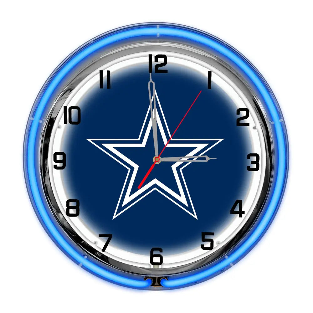 Dallas Cowboys 18in Neon Clock - neon clock