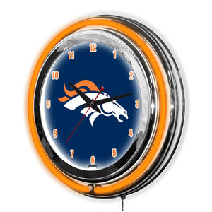 Denver Broncos 14in Neon Clock - neon clock