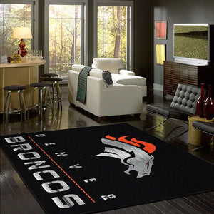 Denver Broncos Chrome Area Rug  NFL Area Rug - Fan Rugs