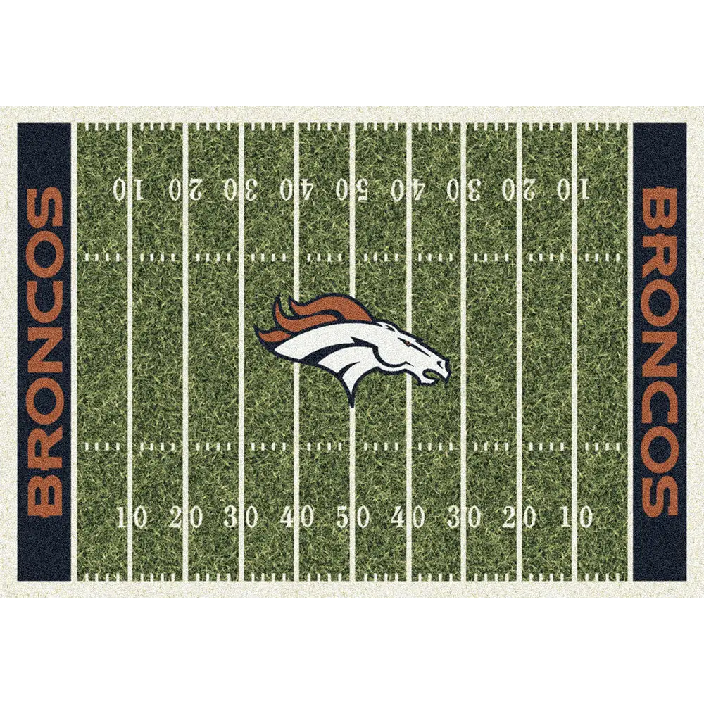 Denver Broncos NFL Football Field Rug - Fan Rugs