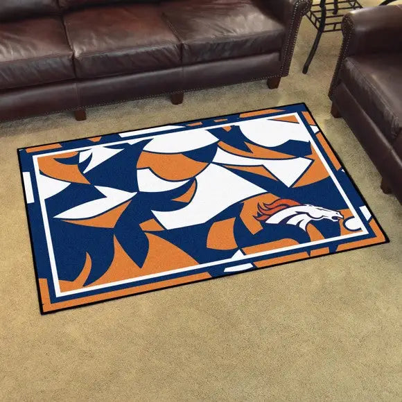 Denver Broncos X-Fit 4x6 Plush Rug  NFL Area Rug - Fan Rugs