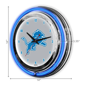 Detroit Lions 14in Neon Clock - neon clock