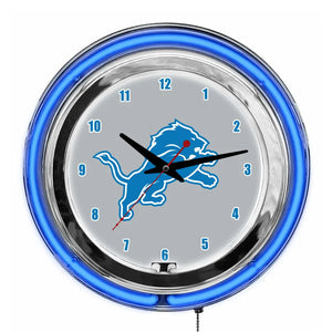 Detroit Lions 14in Neon Clock - neon clock