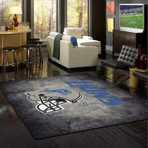 Detroit Lions NFL Team Distressed Rug  NFL Area Rug - Fan Rugs