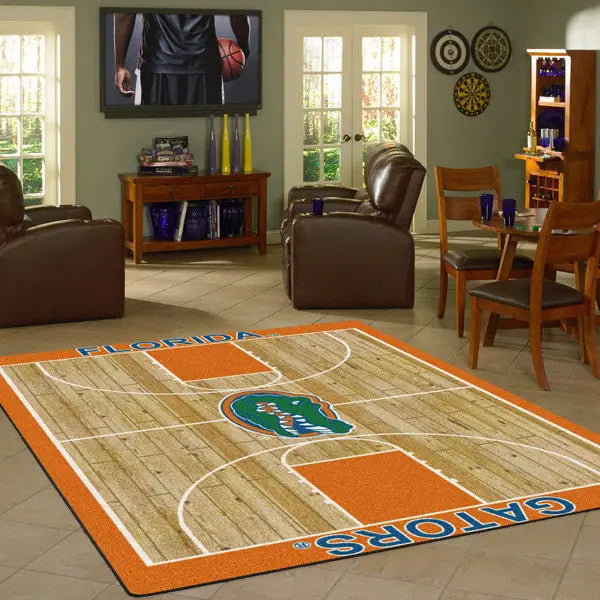 Florida University Gators Basketball Court Rug  College Area Rug - Fan Rugs